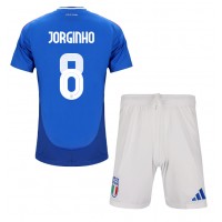 Maglia Calcio Italia Jorginho Frello #8 Prima Divisa Bambino Europei 2024 Manica Corta (+ pantaloncini)